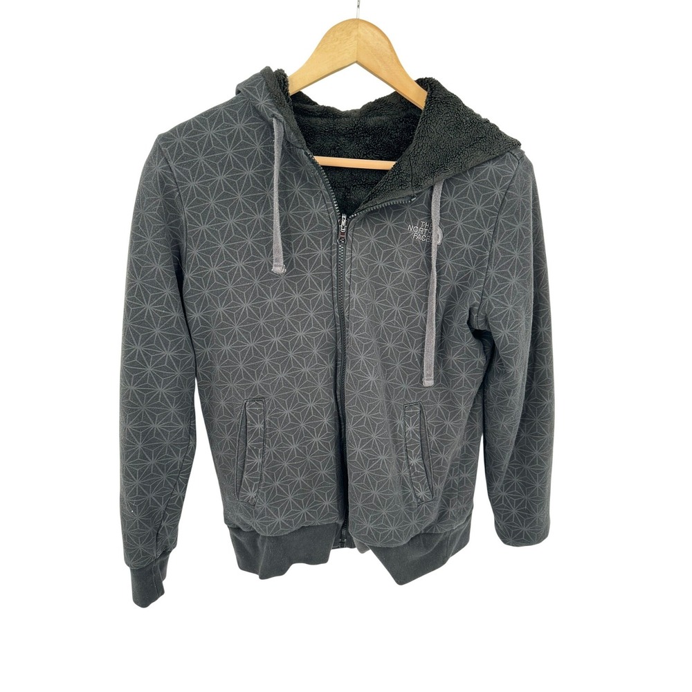 The North Face Reversible Hoodie Jacket Womens L Geometric Outdoors Insulated